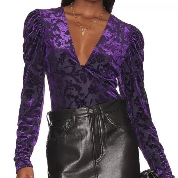 Intimately FREE PEOPLE Magic Hour Velvet Bodysuit Women's Size XLarge NWT - Picture 1 of 9